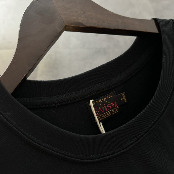 Evisu cotton t-shirt men's black