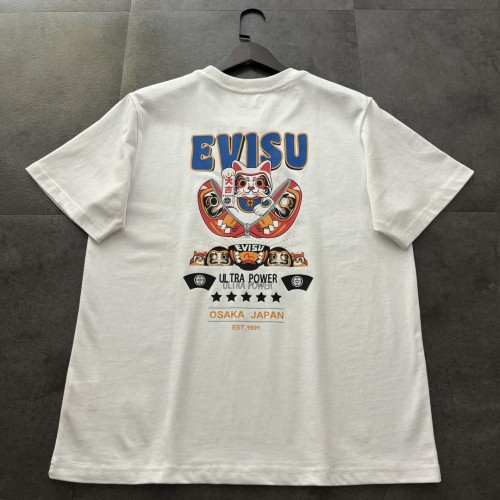 EVISU ZIP-UP DARUMA AND FORTUNE CAT PRINT T-SHIRT  REVERSIBLE