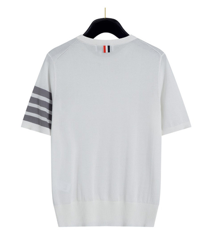 Thom Browne Fine Merino Wool 4-Bar Tee