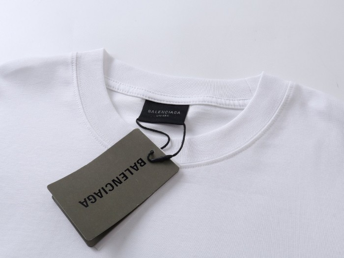 Balenciaga Men's Nano Bb T-shirt Medium Fit in Dirty White