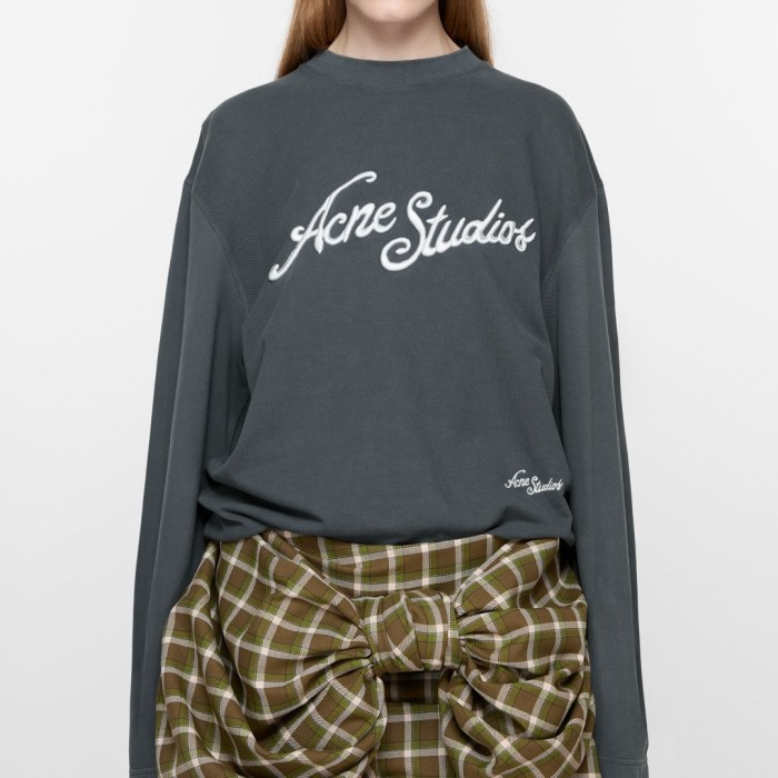 Acne Studios 3D LOGO EMBROIDERED LONG SLEEVE T-SHIRT