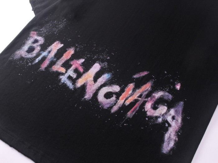 Balenciaga Nail Polish T-shirt Medium Fit in Faded Black