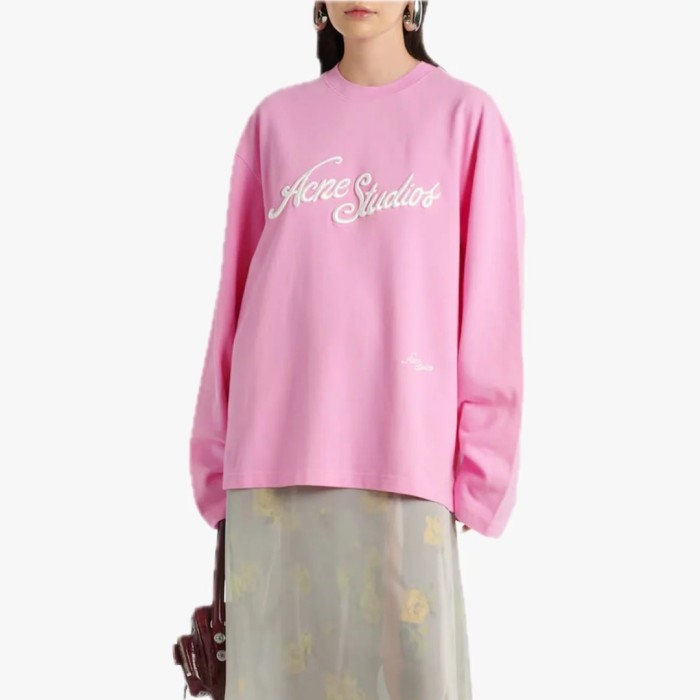 Acne Studios 3D LOGO EMBROIDERED LONG SLEEVE T-SHIRT