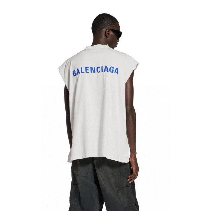 Men's Balenciaga Back Sleeveless T-shirt in Dirty