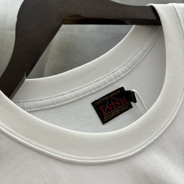 White Evisu Seagull Graffiti Print T-Shirt