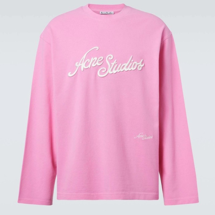 Acne Studios 3D LOGO EMBROIDERED LONG SLEEVE T-SHIRT