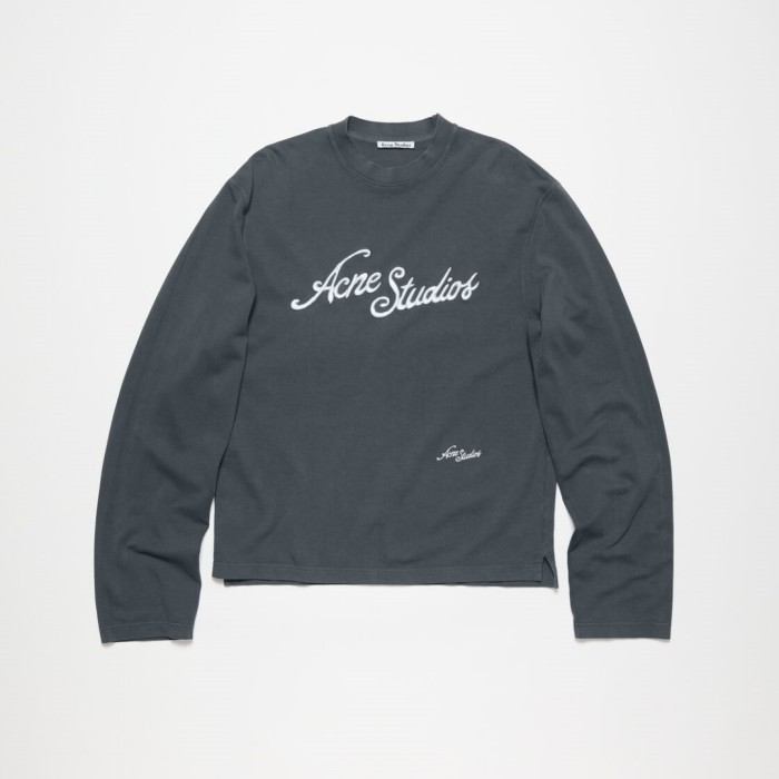 Acne Studios 3D LOGO EMBROIDERED LONG SLEEVE T-SHIRT
