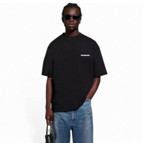 Men's Balenciaga SS21 Solid Color Logo Printing T-shirt
