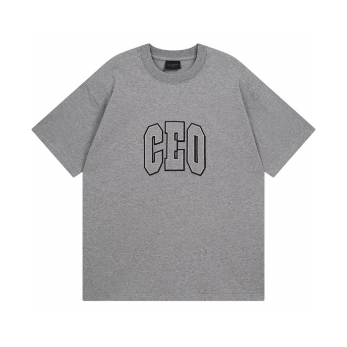 Balenciaga Ceo Team Logo Boxy T-shirt in Heather Grey