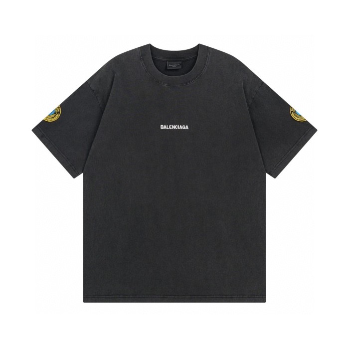 Balenciaga Men's Uniform Merch Oversized T-shirt in Black Faded