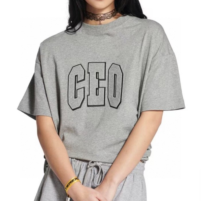 Balenciaga Ceo Team Logo Boxy T-shirt in Heather Grey