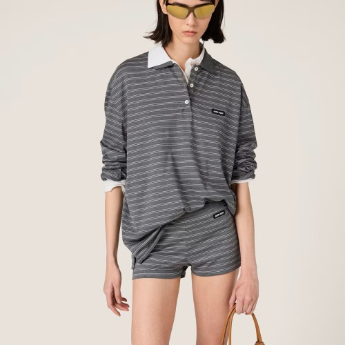 MIUMIU Cotton jersey polo shirt