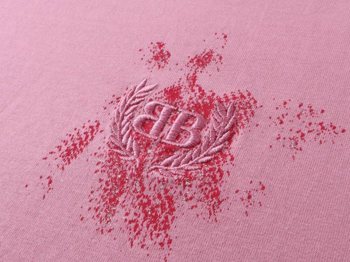 Women's Balenciaga Nail Polish Cropped T-shirt in Baby Pink