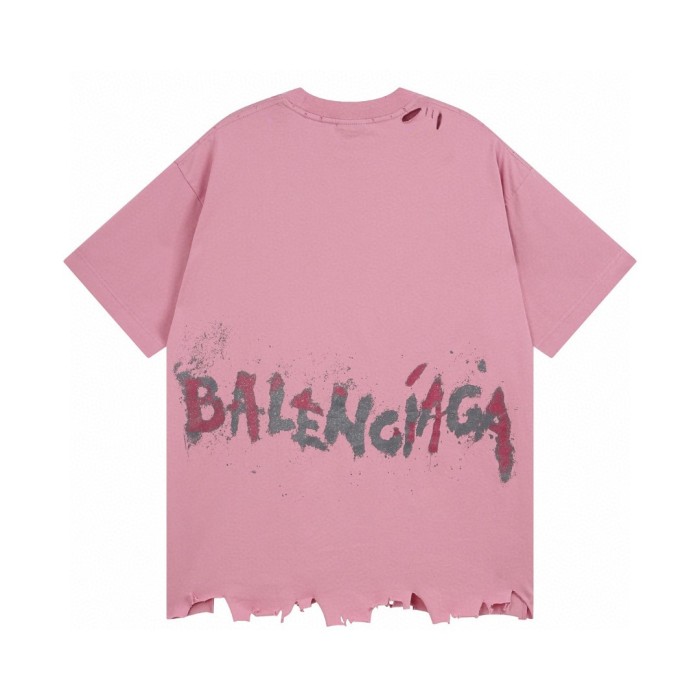 Women's Balenciaga Nail Polish Cropped T-shirt in Baby Pink