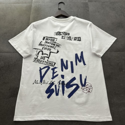 White Evisu Seagull Graffiti Print T-Shirt