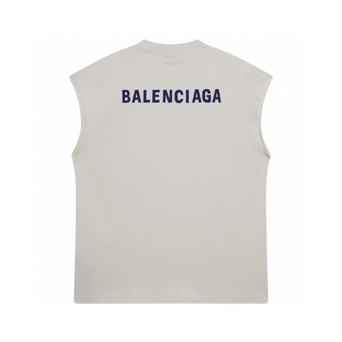 Men's Balenciaga Back Sleeveless T-shirt in Dirty