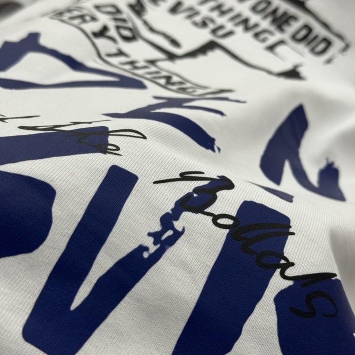 White Evisu Seagull Graffiti Print T-Shirt
