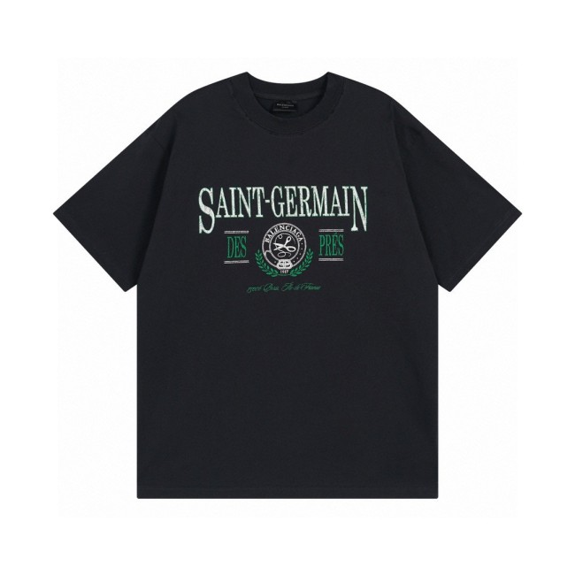 Balenciaga T-SHIRT SAINT GERMAIN FIT SMALL EN BLEU FONCÉ