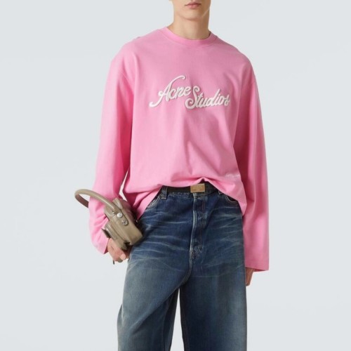 Acne Studios 3D LOGO EMBROIDERED LONG SLEEVE T-SHIRT