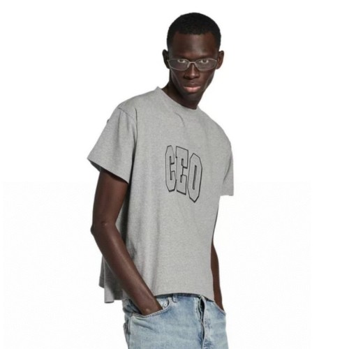 Balenciaga Ceo Team Logo Boxy T-shirt in Heather Grey