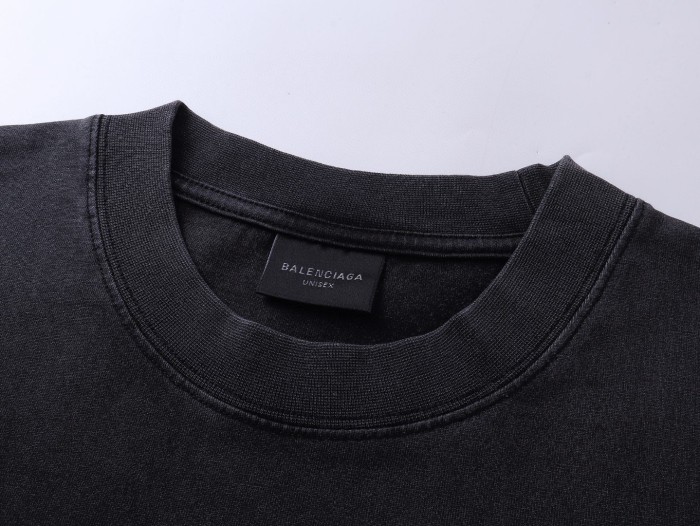 Balenciaga Men's Uniform Merch Oversized T-shirt in Black Faded