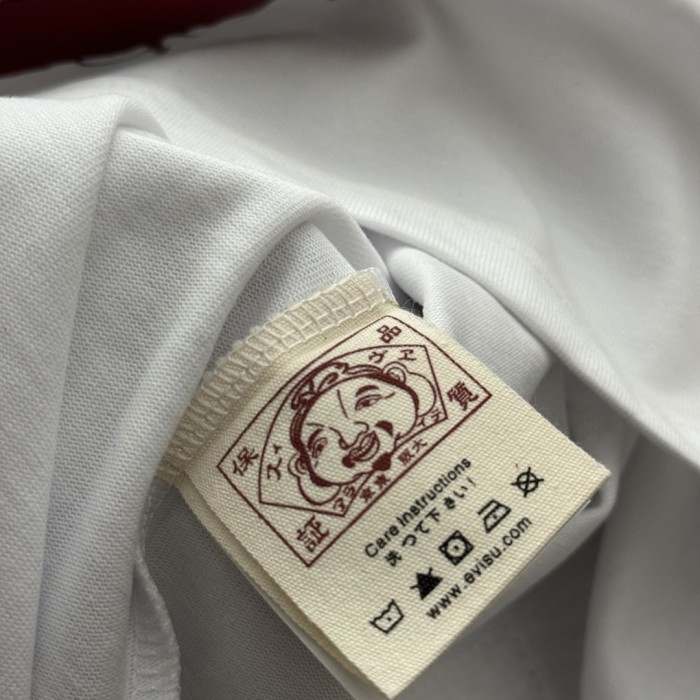 White Evisu Seagull Graffiti Print T-Shirt