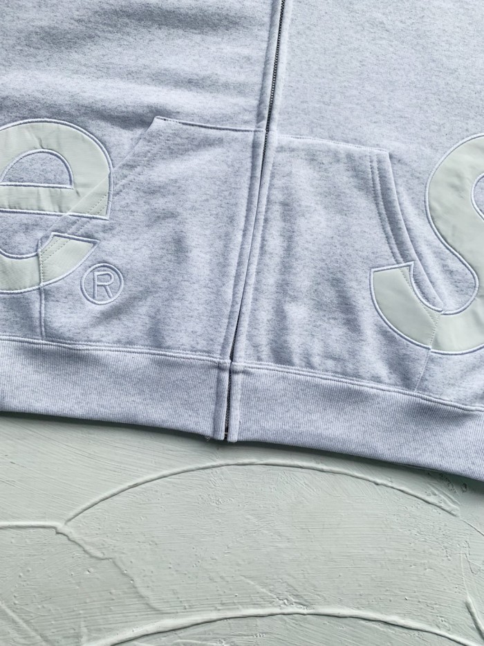 Supreme Big Logo Zip Up Hooded Sweatshirt
