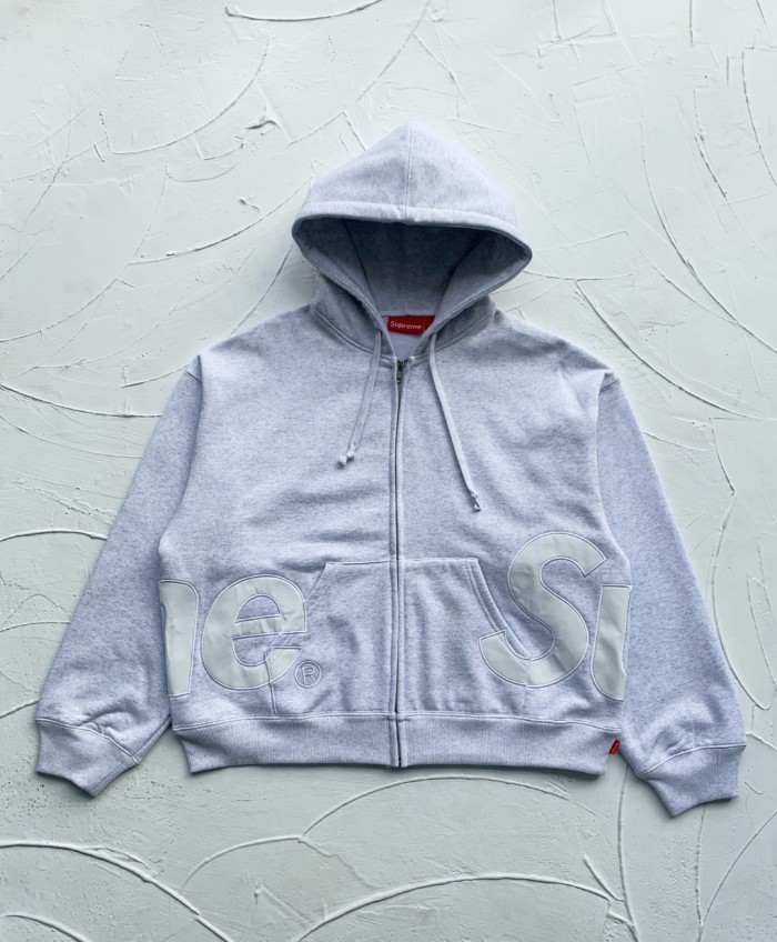 Supreme Big Logo Zip Up Hooded Sweatshirt