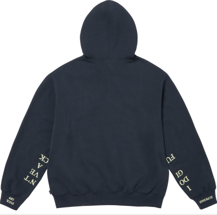Supreme IDGAF Zip Up Hooded Sweatshirt
