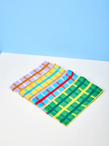 Woven check napkin