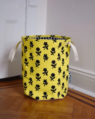 Canvas laundry basket
