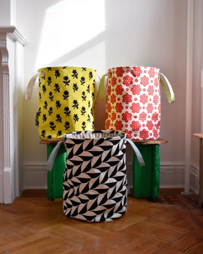 Canvas laundry basket