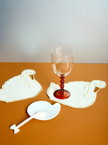 Swan cocktail napkin