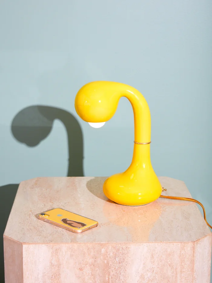 Short ceramic table lamp
