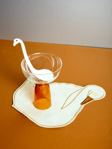 Swan cocktail napkin
