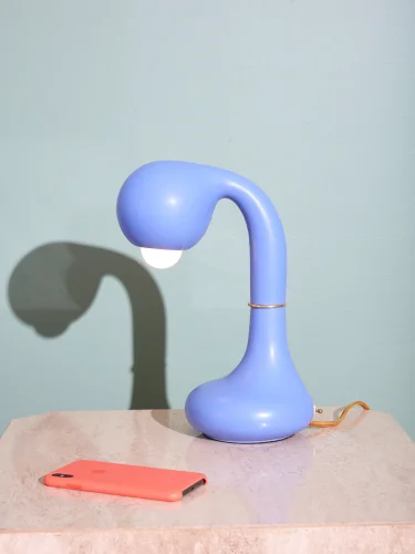 Short ceramic table lamp
