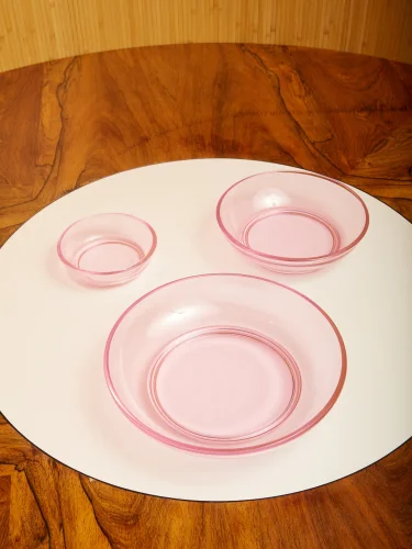 Rose-colored glassware
