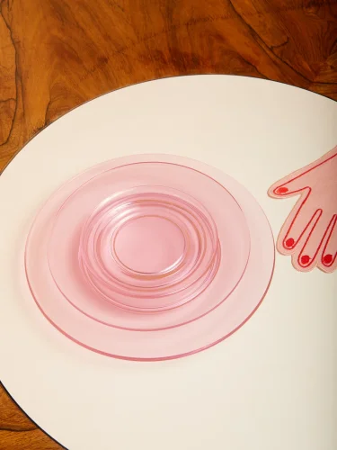 Rose-colored glassware