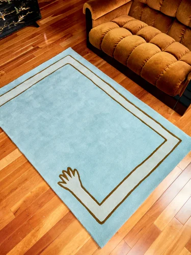 Blue hug carpet