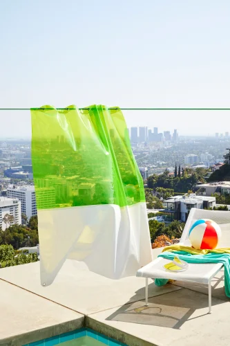 Zinc sun shower curtain