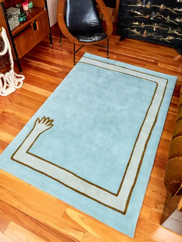 Blue hug carpet