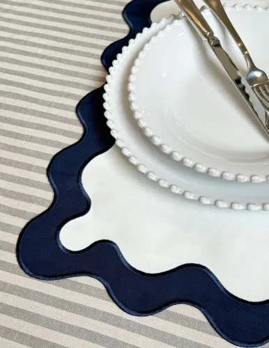 White and Navy Luxury Placemats
