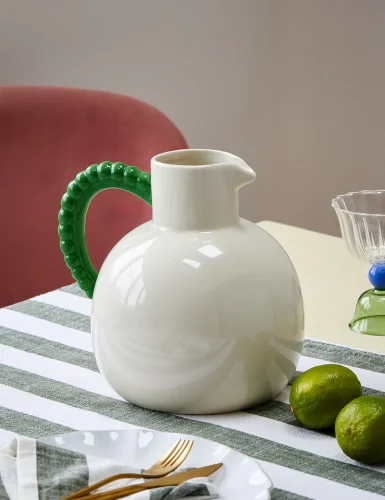 Green and grey-white decorative pot