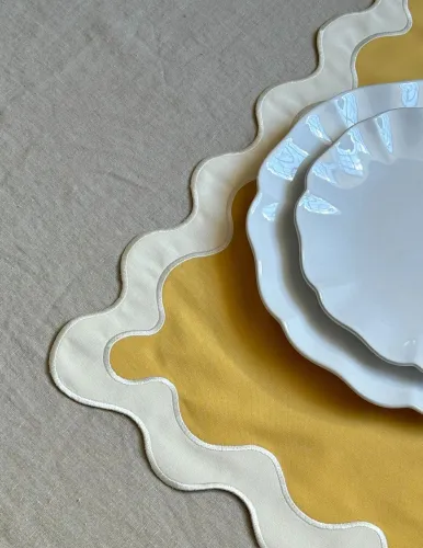 Buttery yellow luxury placemat