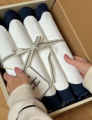 White and Navy Luxury Placemats