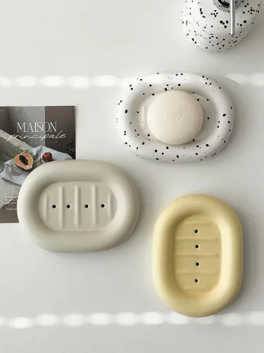 Ceramic handmade drainage soap dish rack