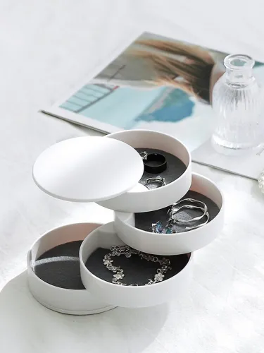 Four-layer rotating compact storage box organizer