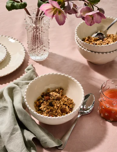 Creamy tapioca porridge bowl