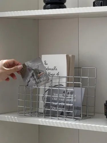 3-tier stainless steel minimalist bookend organizer