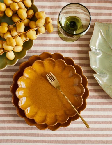 Marrakesh yellow-rimmed plate